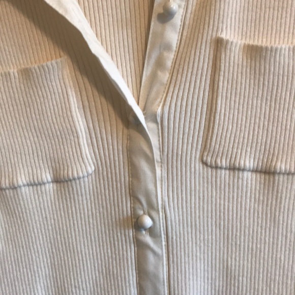 SALE: NWOT Talbots Ribbed Button Down Top - Picture 3 of 5